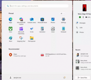Windows 11 отримала функцію доступу до Android та iPhone прямо з меню “Пуск”